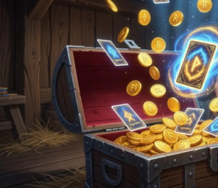 Otwieranie skrzyni z kartami w stylu Coin Master